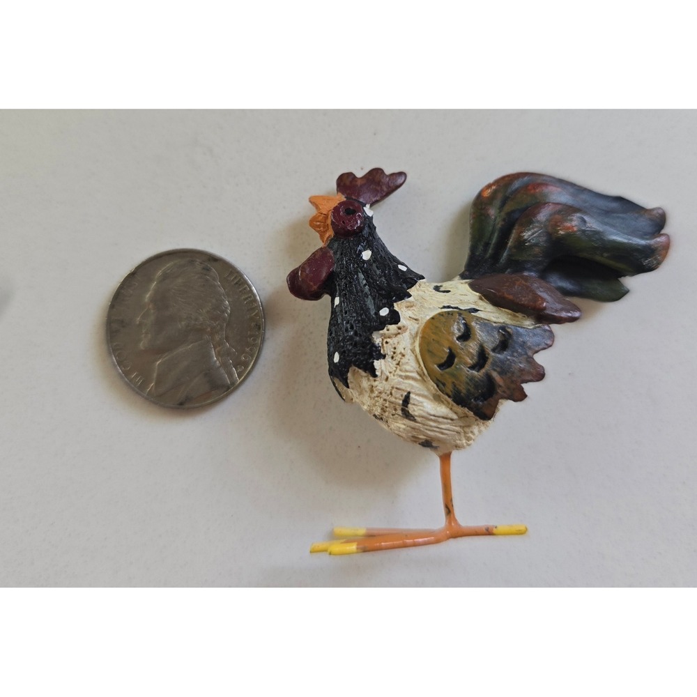 Vintage Style Rooster Refrigerator Magnet Farmhouse Resin Chicken Figurine Decor